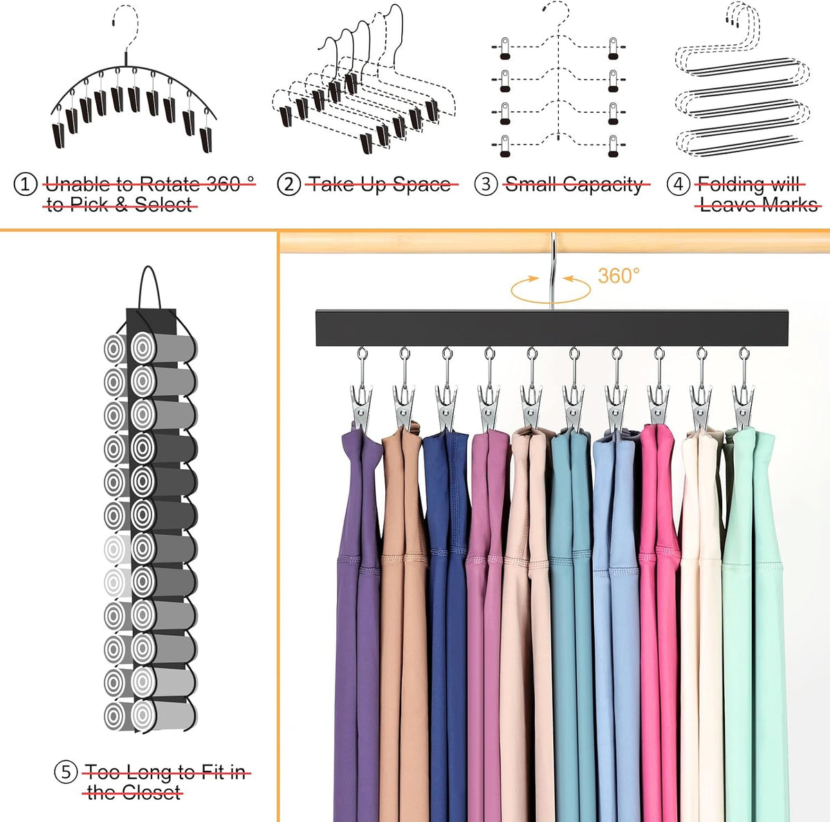 Legging & Clothing Closet Organizer (2 set)