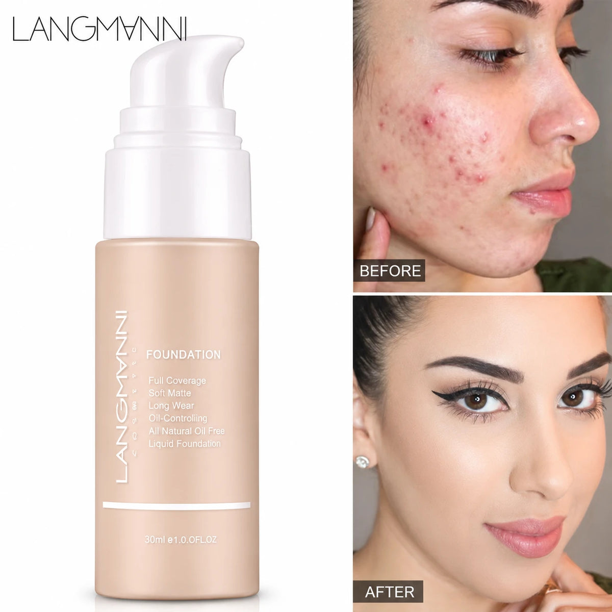 Matte oil control liquid foundation